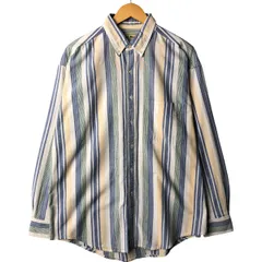 古着 80~90年代 エルエルビーン L.L.Bean 長袖 ボタンダウンストライプシャツ カナダ製 メンズL相当 ヴィンテージ/eaa570361