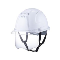 『人気商品』TOYO シールド付きヘルメット ヴェンティープラス スチロール入り 白/クリア/クリア No.391F-C-C