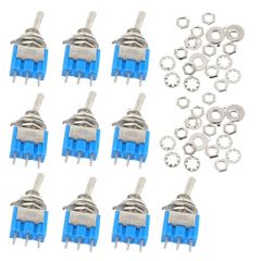 KKHMF 10個 AC 3A/250V 6A/125Vオン/オフMTS-102ミニ2ポジションラッチトグル