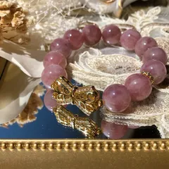 天然石ブレスレット ディープローズクォーツ 12mm
