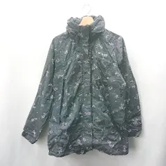 ◇ ⊇ ◎ Columbia コロンビア 総柄 長袖 レインコート サイズL ネイビー レディース E  【1410100023189】