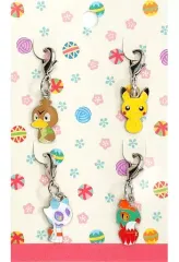 【中古】キーホルダー・マスコット(キャラクター) ピカチュウ＆ユキメノコ＆ルチャブル＆カモネギ こけしめたるちゃーむせっと ポケモン×和柄 「ポケットモンスター」 ポケモンセンター限定