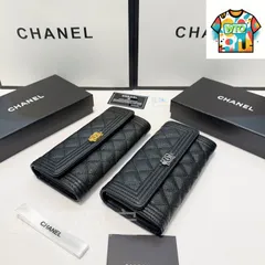 【今日特価】Chanel シャネル ダブルフォールド財布シリーズ キャビアレザー使用で菱格刺繍を特徴とする-WTO輸入2