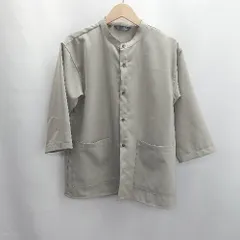 ◇ ⊇ LAKOLE ラコレ 七分袖 スタンドカラーシャツ サイズS カーキ メンズ E  【1502030008845】