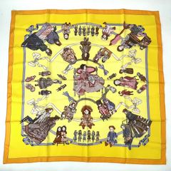 極美品 HERMES エルメス カレ90 シルク スカーフ HELLO DOLLY ハロードリー イエロー