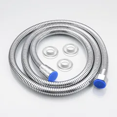 【新品】 シャワーホース交換 ステンレス製 ホース シャワー 【90%の混合栓に対応可能】 耐圧 漏れ防止 クロムメッキ 日本規格に対応 取付簡単 国際規格G1/2 (1.5m)のサムネイル