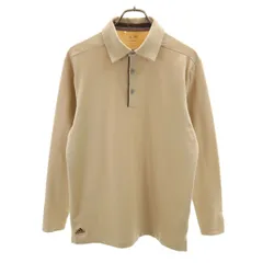 adidas アディダス 長袖 ポロシャツ M ベージュ系 ストレッチ メンズ 古着