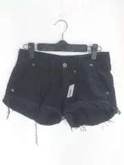 ◇ AZUL by MOUSSY カットオフ タック ショート パンツ サイズ24 ブラック レディース  【1002800374564】のサムネイル