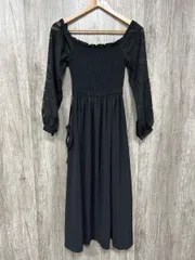 mily bilet 2WAY 袖シアー ジャガード ワンピース Iライン ワンピース sizeF/黒 ◆■ レディース