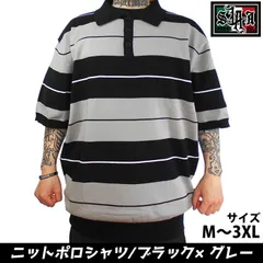 SANGRE AZUL ニット ポロシャツ チカーノ ギャングスタ ウエストコースト ヒップホップ ストリートウェアー チョロ  ローライダー おしゃれ着 Charlie Loco ブラック×グレー