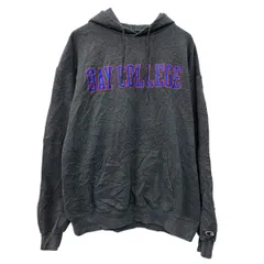 Champion プリントスウェット パーカー L ダークグレー チャンピオン プルオーバー ビッグプリント フーディー シンプル 秋物 a710-6294