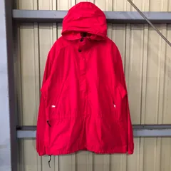165 L.L.Bean アノラックパーカー M レッド ドローコード付 エルエルビーン ナイロン ハーフジップ プルオーバー 古着卸 アメリカ仕入