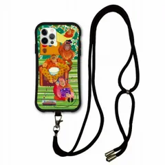 [iPhoneXR(テンアール)] iPhoneSE 第2世代 第3世代 i-coronケース スマホショルダー付 アニマル柄 動物 iPhone 15 Pro 14 Plus 12 11 耐衝撃 スマホケース ショルダーストラップ 斜め掛け 多趣味なオランウ