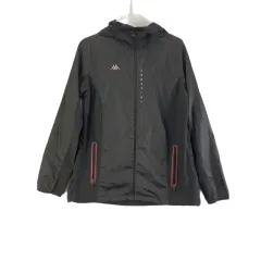 J2581 KAPPA レディース 90 黒 ウィンドブレーカー フード ジャケット