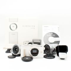 わずかシャッター数2981枚【新品級】OLYMPUS PEN E-PL8 EZダブルズームキット ホワイト#6813