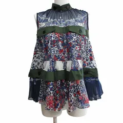 美品　sacai サカイ　レースプリーツトップス ノースリーブ ペイズリー柄 2025年最新】sacai ノースリーブの人気アイテム - メルカリ