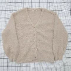◇ ⊇ emsexcite エムズエキサイト 秋冬 長袖 フェザーニットカーディガン サイズ表記なし ベージュ系 レディース E  【1508260032797】