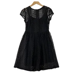 ZARA basic ザラ ベーシック レース フレンチスリーブワンピース sizeEUR XS/ブラック