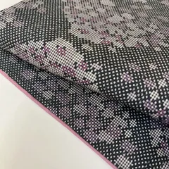 本場大島紬 泥染 一元式 素敵な絣柄 正絹 着物 W-067