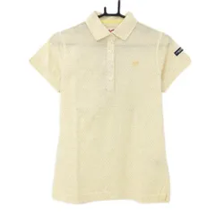 ★特価★【新品】マスターバニー 半袖ポロシャツ 白×イエロー 小花柄 日本製 レディース 1(M) ゴルフウェア MASTER BUNNY EDITION