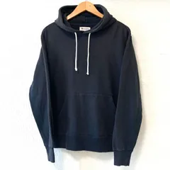 (^w^)b Champion チャンピオン コットン100% パーカー フーディー プルオーバー シンプル 無地 フロントポケット付き ストリート カジュアル スポーティ 長袖 トップス ブラック 黒 メンズ 男性 サイズ L