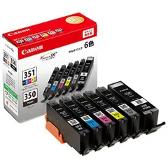 6色セット_標準容量_単品 Canon 純正 インク カートリッジ BCI-351(BK/C/M/Y/GY)+BCI-350 6色マルチパック BCI-351+350/6MP