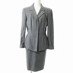 セルッチオ CERCHIO セットアップ スカート スーツ タイト 膝丈 ウール グレー M 0112 