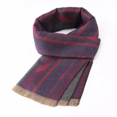 【人気商品】マフラー マフラー メンズ ストライプ メンズ ビジネス 秋冬 暖かい カシミヤ感 ギフト 柄 [LOTRICELOT]