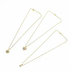 ニナリッチ NINA RICCI ネックレス 3点 セット アクセサリー ペンダント ロゴ ラインストーン ハート ゴールド色 ■GY18 /MQ