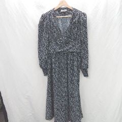 ◇ ⊂ girly doll ガーリードール 総柄 長袖 ロング 総柄ワンピース サイズ ブラック系 レディース E  【1506190016726】