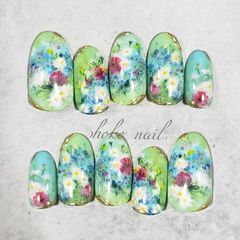 花 絵画ネイル 油絵 印象派 ネイルチップ - Shoko's nail - メルカリ