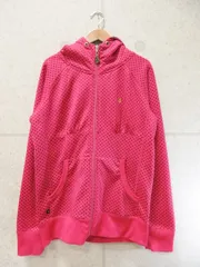VOLCOM ボルコム フルジップ パーカー 長袖 ロゴ 刺繍  裏起毛 水玉 ドット柄 ピンク系 S/Pサイズのサムネイル