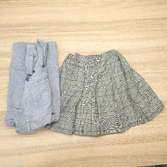 ◇ 《 GLOBAL WORK まとめ売り2点セット 160㎝サイズ チェック柄 デニム おしゃれ サロペット スカート レディース 》 E  【1310050028398】