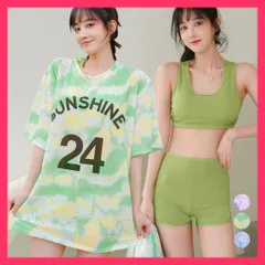 ★スタッフおすすめ★ ラッシュガード付き ビキニ水着３点セット 露出控えめ みずぎ/20代30代 韓国/海水浴タンキニ水着 スイムウェア ショートパンツ スポーツ おすすめ おしゃれ　人気 上品 86DSFS-001