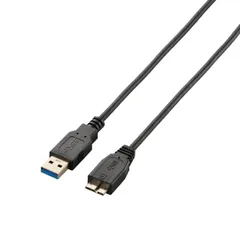 1.5m エレコム USBケーブル 【microB】 USB3.0 (USB A オス to microB オス) スリム 1.5m ブラック USB3-AMBX15BK