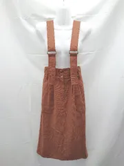 ◇ MAJESTIC LEGON シンプル 無地 サスペンダー - ミドル ワンピース ジャンパースカート Sサイズ ブラウン レディース E  【1303160013415】