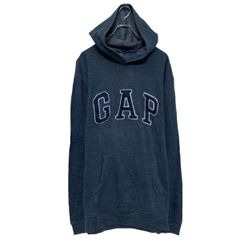 Gap プリント スウェット パーカー ギャップ XL ネイビー プルオーバー ビッグサイズ 裏起毛 古着卸 アメリカ仕入 a610-5085