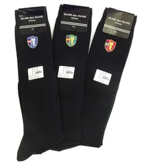 【3足セット】オリーブデオリーブ ハイソックス1W933 紺 丈32cm 女子用 サイズ23-25 DESエンブレム刺繍