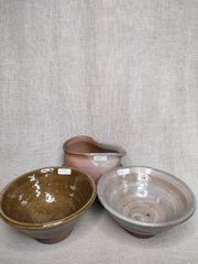 飴釉茶碗　刷毛目絵唐津茶碗　タレ入れ　受皿　4点セット販売