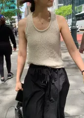 haag haag(ヘイグ) ふわふわ ノースリーブ アイボリー ニット ベスト