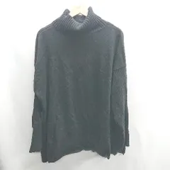 ◇ ⊇ mystic タートルネック スリット加工 長袖 ニット セーター サイズF ブラック レディース E  【1410100018901】