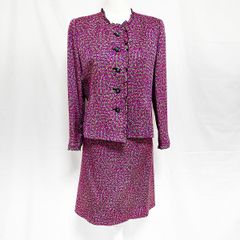 希少 イヴサンローラン チャイナボタン 総柄 ニット ジャケット - メルカリ