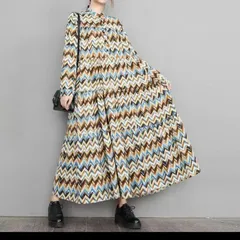 【新品】モード系個性大きいサイズ　レディースゆったりロングワンピース　体型カバーAライン長袖春夏秋冬