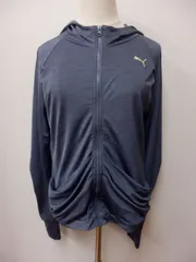 PUMA フーデッドニットジャケット グレー レディースＭサイズ プーマ 413F04