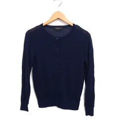 リフレクト Reflect シアー ニット カーディガン クルーネック 無地 9 ネイビー 紺 /FT47