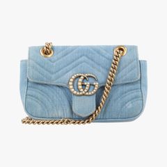 グッチGucciGGマーモントブルーデニム×レザー446744D022260406