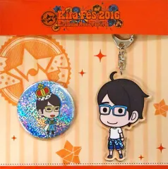 【中古】キーホルダー・マスコット(男性) 江口拓也 アクリルキーホルダー＆キラキラ缶バッジセット 「Kiramune Music Festival 2016」 Kiramune Star Club会員限定