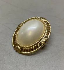 SN445 パール調ピンブローチ クラシック ゴールド ヴィンテージ 重さ 3.3g