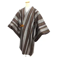 京やM417 正絹 道中着 紬のコート 紬地 着物コート 道行コート 和装コート 袷仕立て 着物衿仕立て ロング丈 裄長め 身丈105cm以上 裄70cm 縦縞文様 ストライプ 袷の着物 単衣の着物にも 仕立て上がり 未使用 新古品 塵除け 羽織 道中着 道行