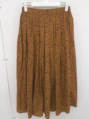 ◇ FURRYRATE ファーリーレート 総柄 ロング ギャザー スカート サイズF ブラウン ブラック レディース  【中古】 【1203230001406】